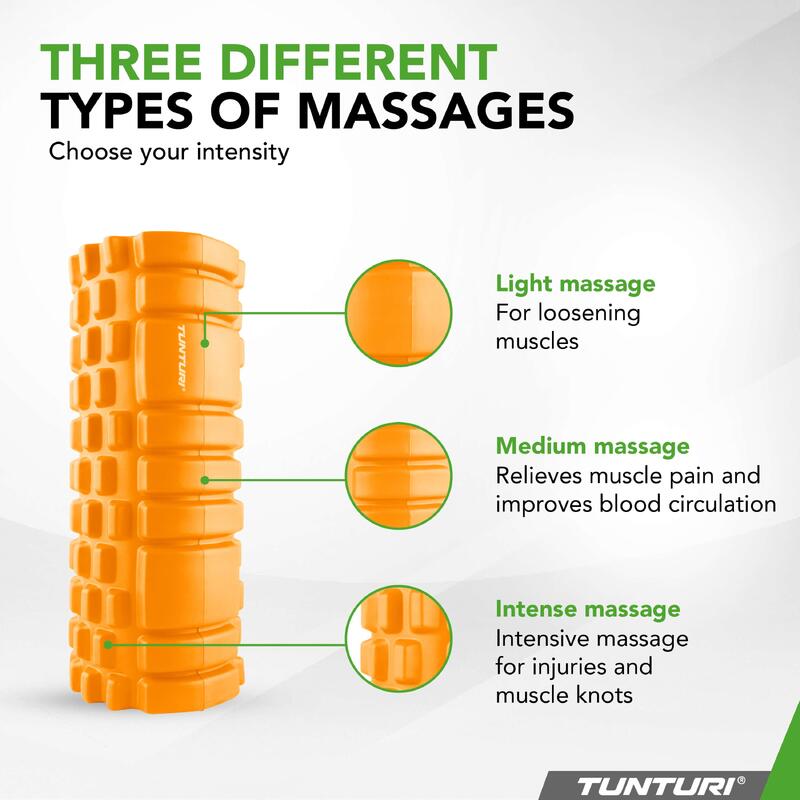 Masážní válec Foam Roller TUNTURI 33 cm / 13 cm oranžový