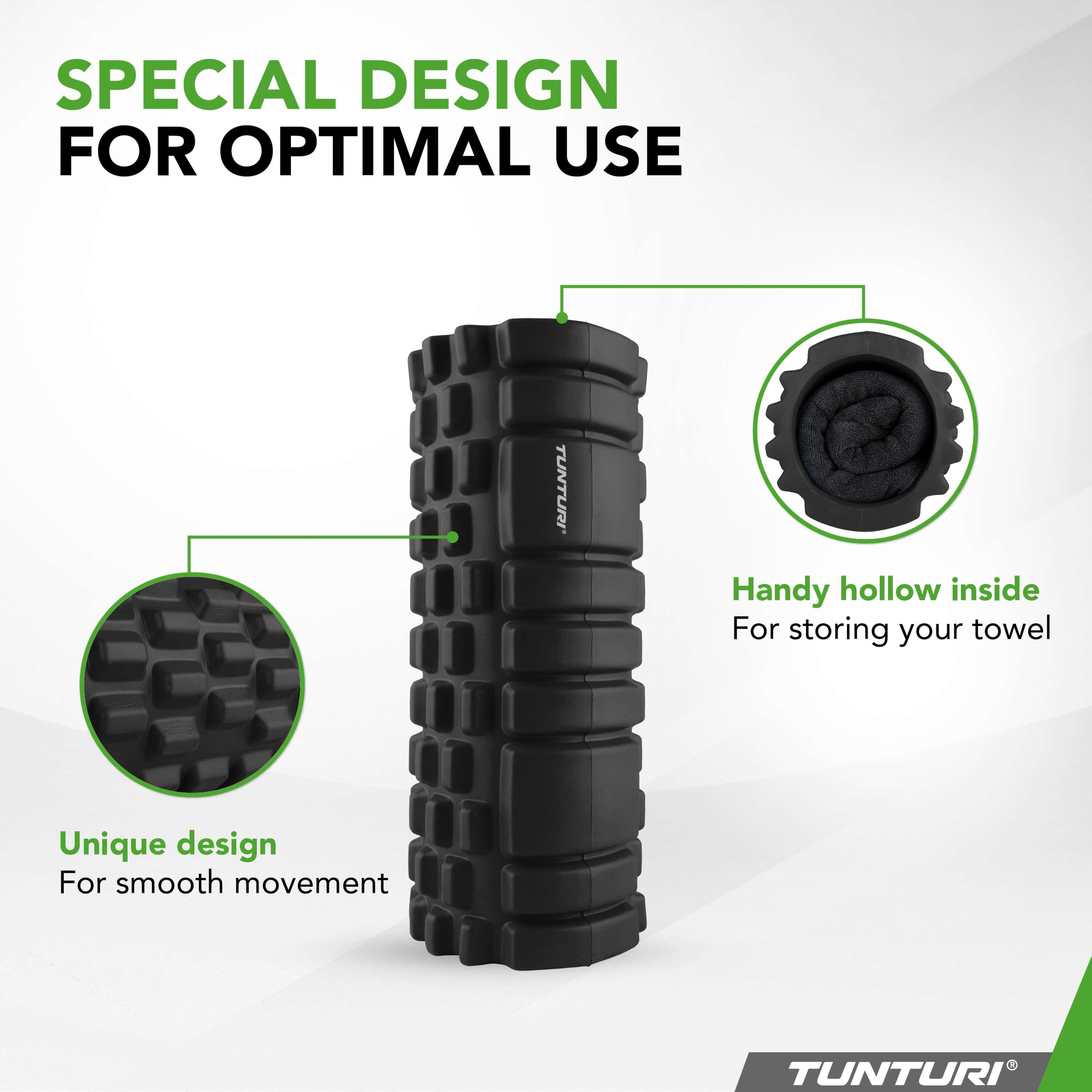 Yoga Grid Foam Roller, 33cm, Black 6/7