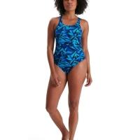 Maiô speedo boom logo medalist feminino - azul marinho/azul-piscina - tamanho 28