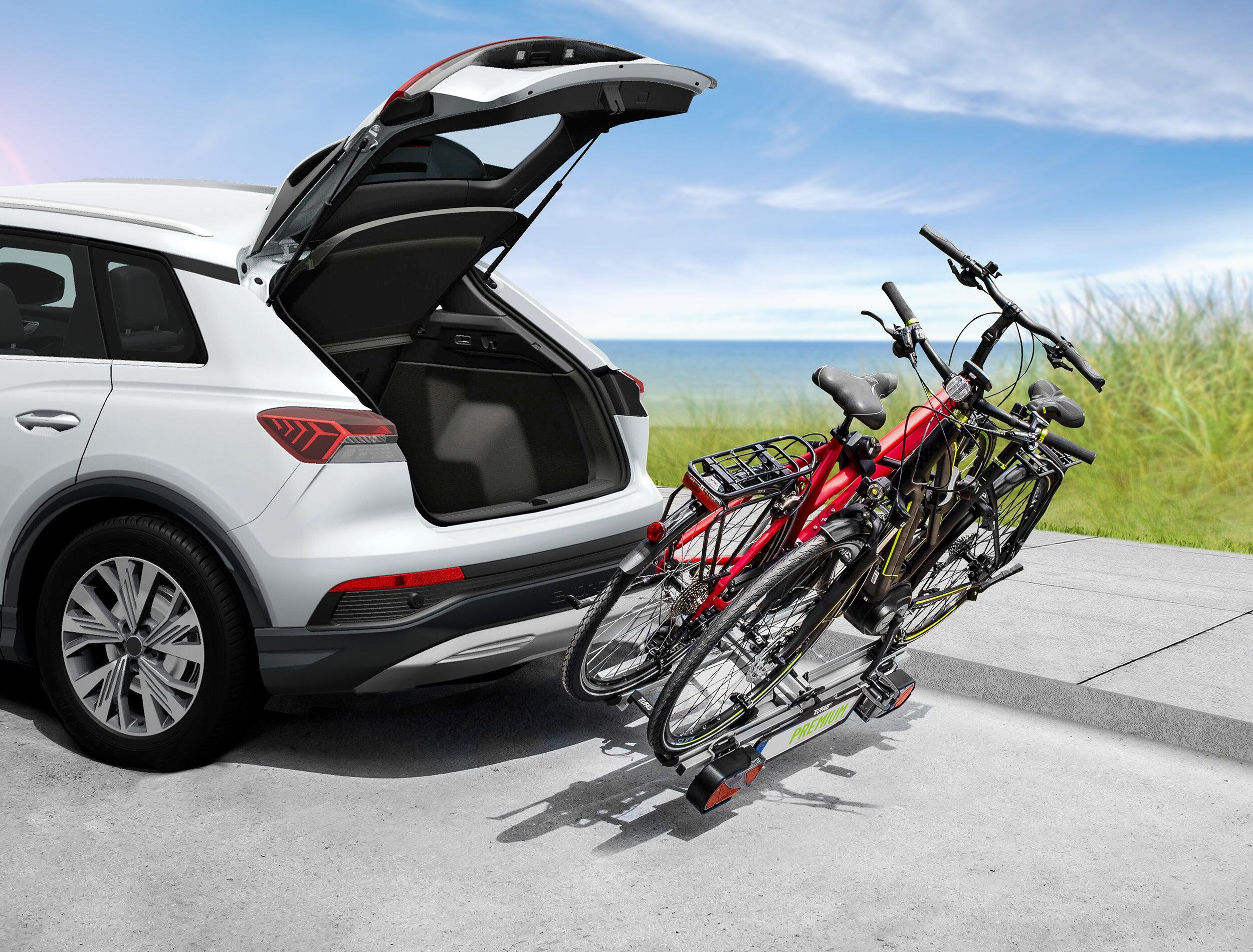 PORTE-VÉLOS 2 VÉLOS SUR ATTELAGE PREMIUM PLIABLE ET BASCULANT - EUFAB 4/8