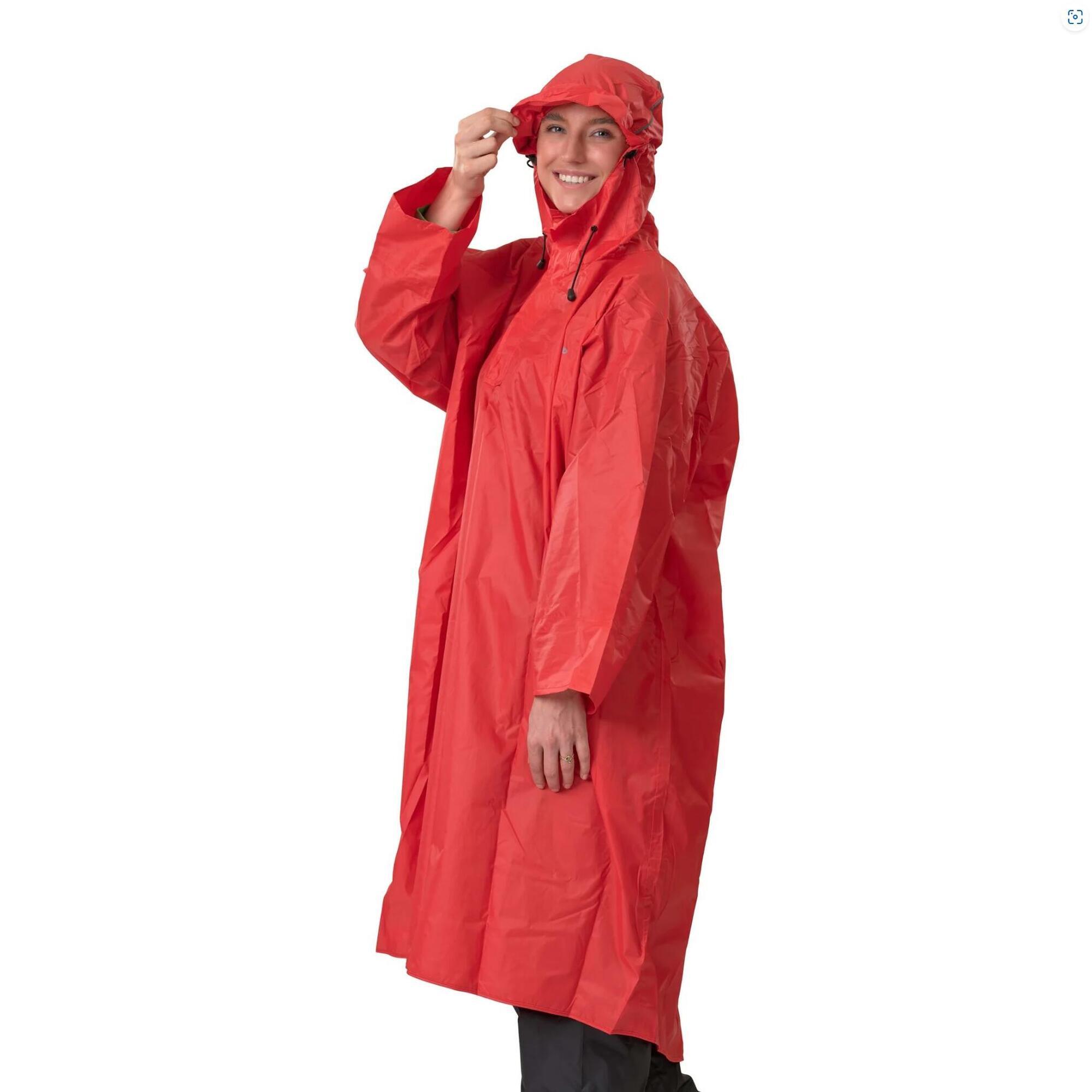 Lowland - Poncho De Randonnée Et De Pluie - 100 % Imperméable (10 000 Mm) - Poncho - Rouge - 48 Xl - Decathlon