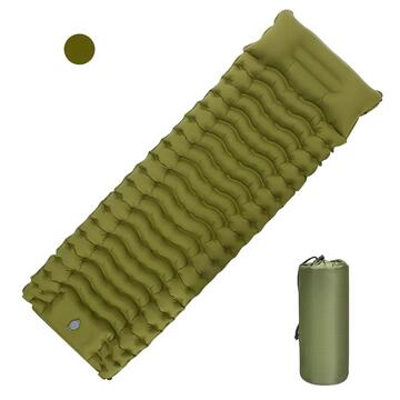 Ultimate Comfort Outdoor Inflatable Camping Mattress with Built-in Pillow