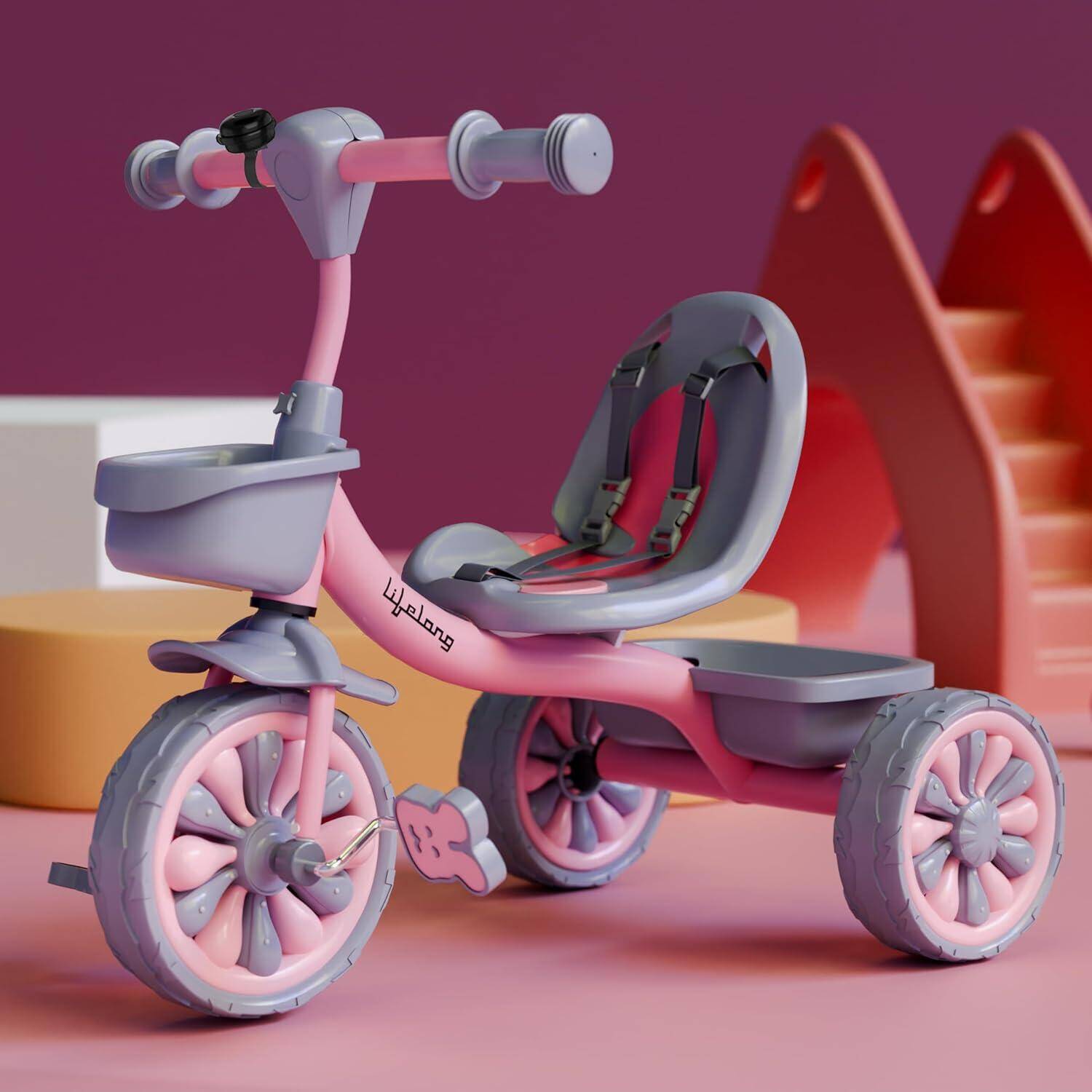 Lifelong Trike Cycle for Kids Cycle 2-5 Years - Tricycles for Boy & Girl - Baby Cycle - Bicycle for Kids - Bike for Kids with 3 EVA Wheels, Bell & Basket for Toys -Durable Tricycle 30kg Capacity -  1