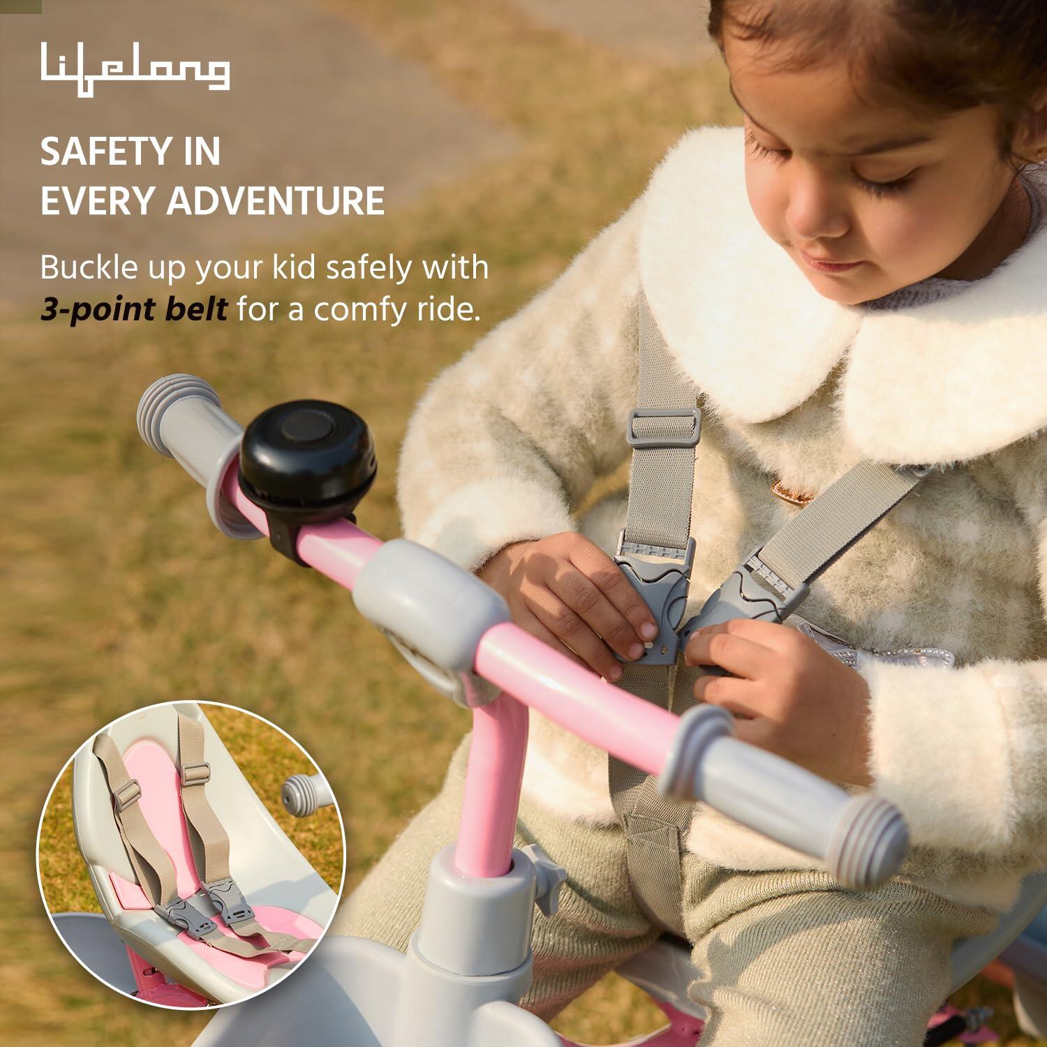 Lifelong LLKPCTC04 Parental Trike - Tricycles for Boy & Girl - Baby Cycle - Bicycle for Kids - Bike with 3 EVA Wheels, Bell & Basket for Toys