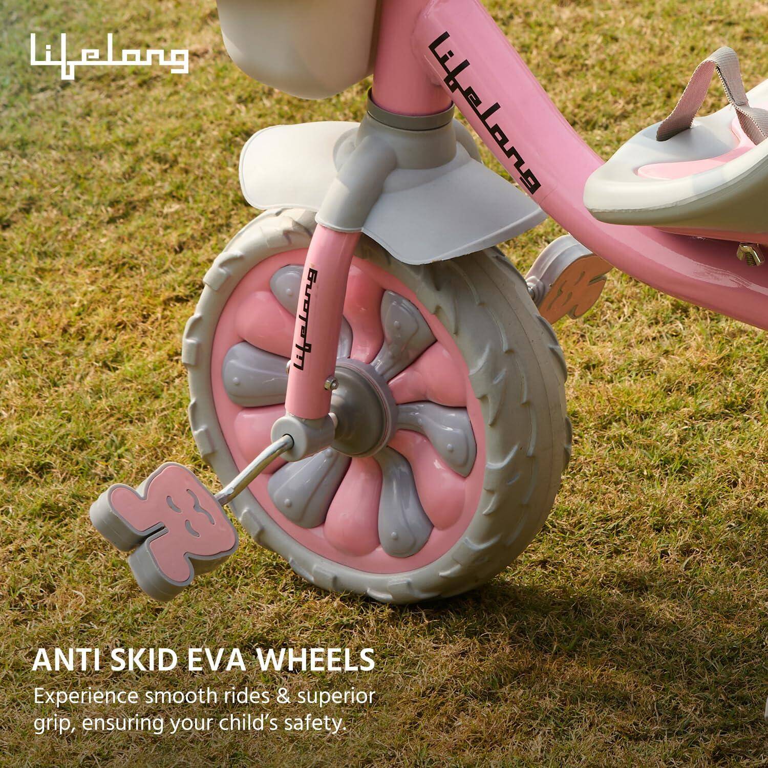 Lifelong Trike Cycle for Kids Cycle 2-5 Years - Tricycles for Boy & Girl - Baby Cycle - Bicycle for Kids - Bike for Kids with 3 EVA Wheels, Bell & Basket for Toys -Durable Tricycle 30kg Capacity -  2