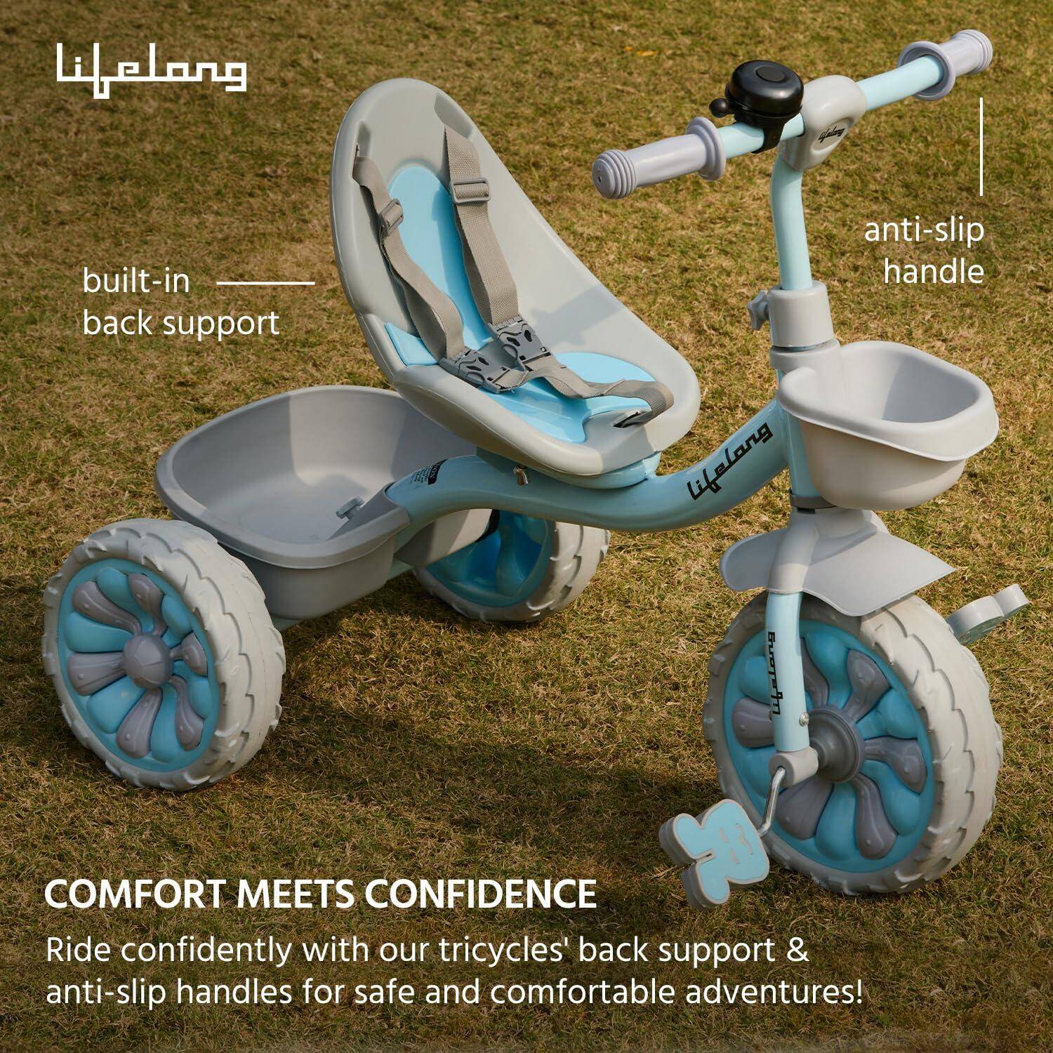 Lifelong Trike Cycle for Kids Cycle 2-5 Years - Tricycles for Boy & Girl - Baby Cycle - Bicycle for Kids - Bike for Kids with 3 EVA Wheels, Bell & Basket for Toys -Durable Tricycle 30kg Capacity -  4