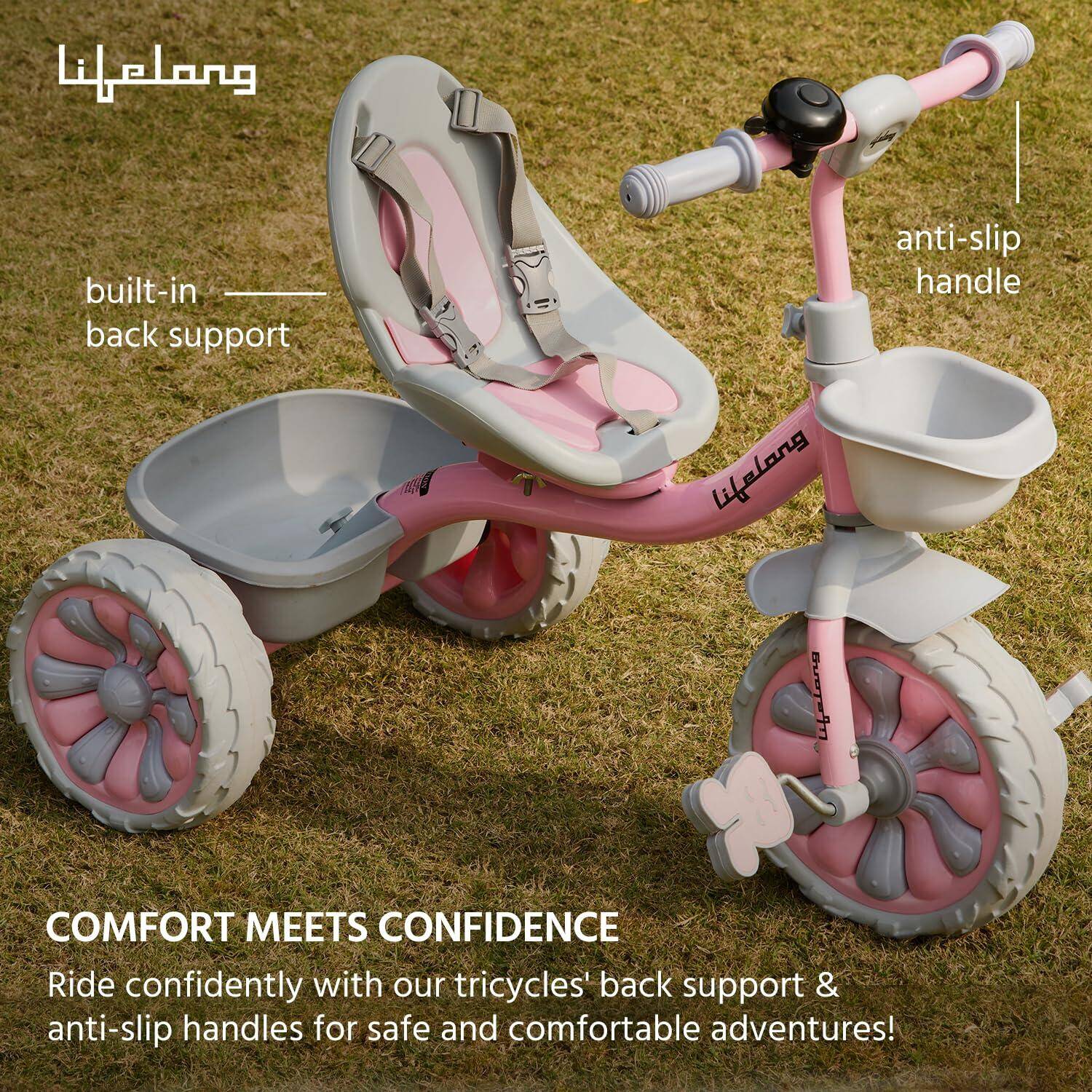 Lifelong Trike Cycle for Kids Cycle 2-5 Years - Tricycles for Boy & Girl - Baby Cycle - Bicycle for Kids - Bike for Kids with 3 EVA Wheels, Bell & Basket for Toys -Durable Tricycle 30kg Capacity -  4