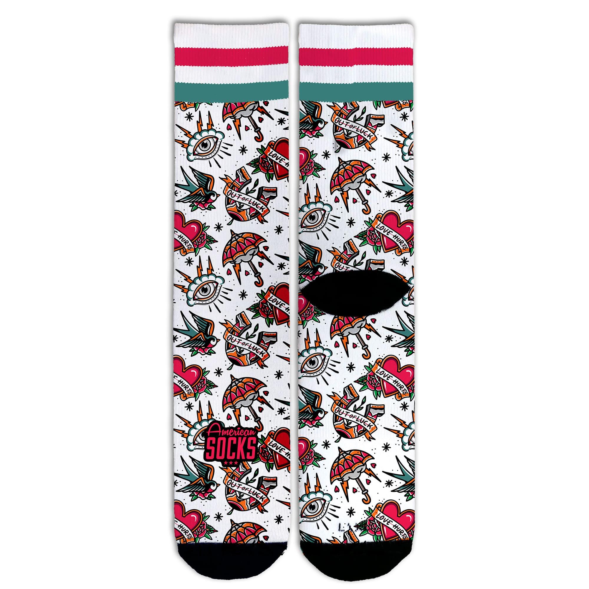 American Socks - Chaussettes Love Hurts - Mid High - American Socks - Chaussettes - Blanc|multicolore - L/xl/2xl - Decathlon