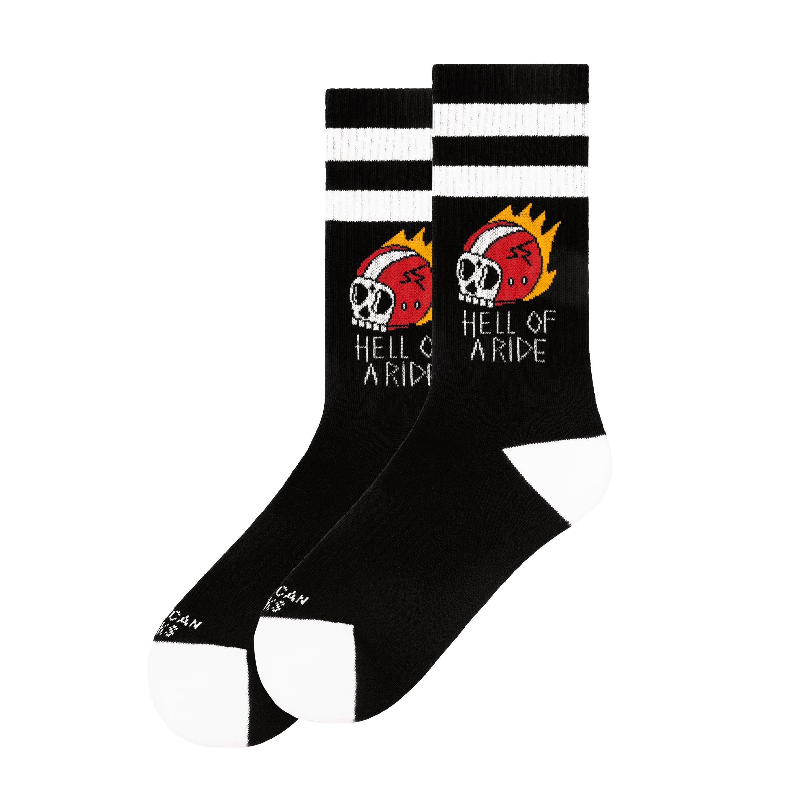 American Socks - Chaussettes Hell Of A Ride - Mid High - American Socks - Chaussettes - Blanc|noir - Taille Unique - Decathlon