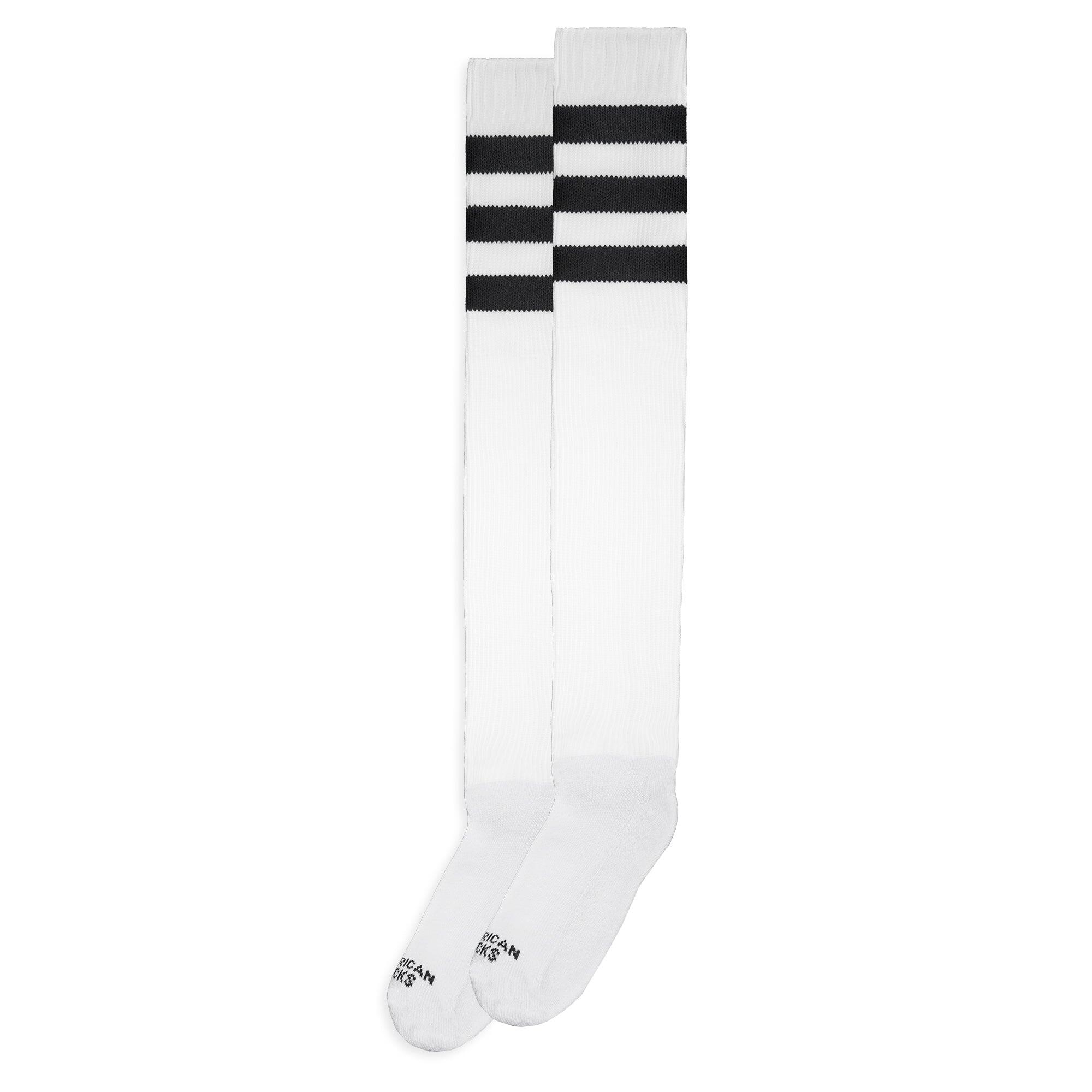American Socks - Chaussettes Old School - Ultra High - American Socks - Chaussettes - Blanc|noir - Taille Unique - Decathlon