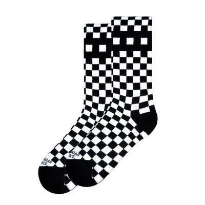 Calzini Checkerboard B/W - Mid High - American Socks