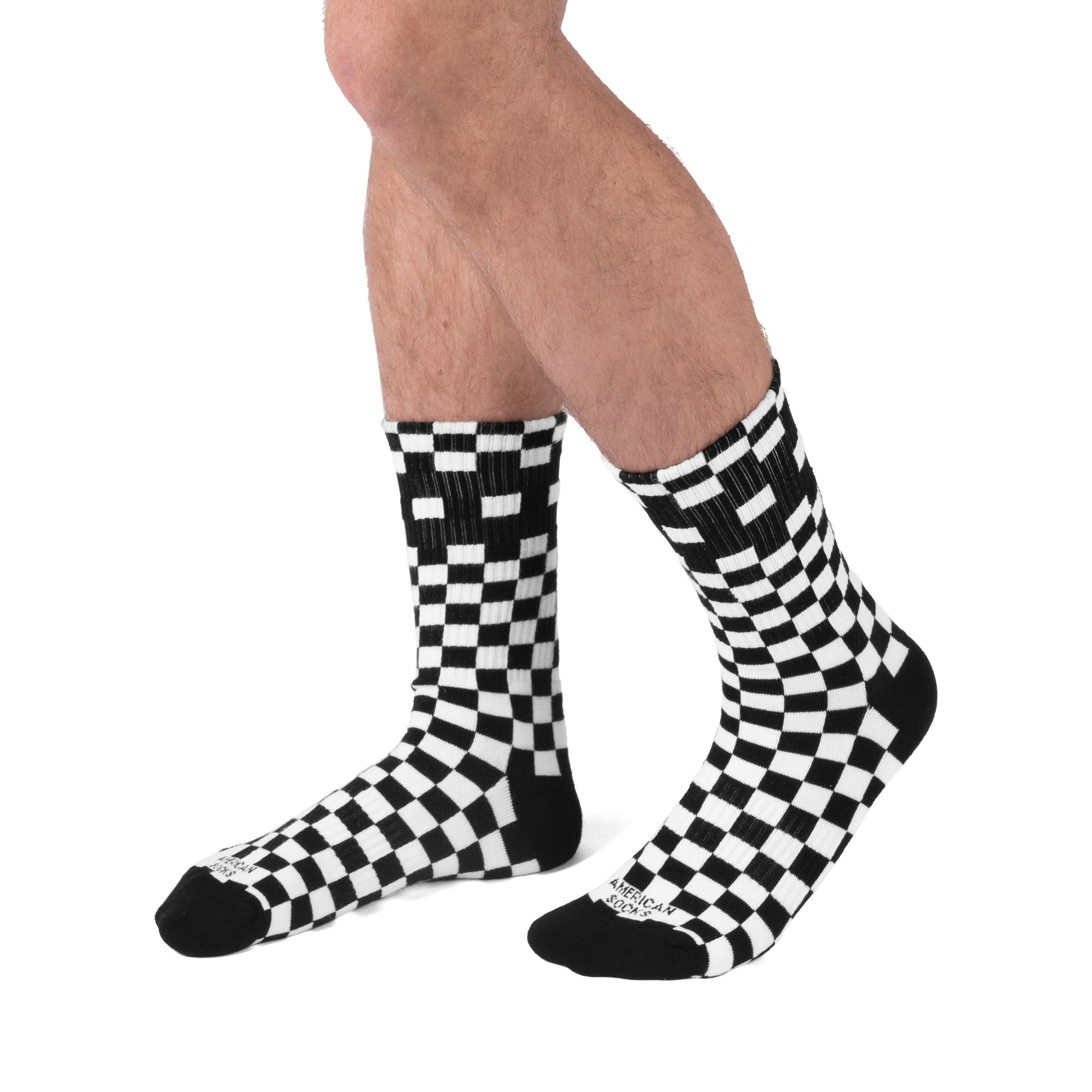 Chaussettes Checkerboard B/W - Mid High - American Socks 5/7