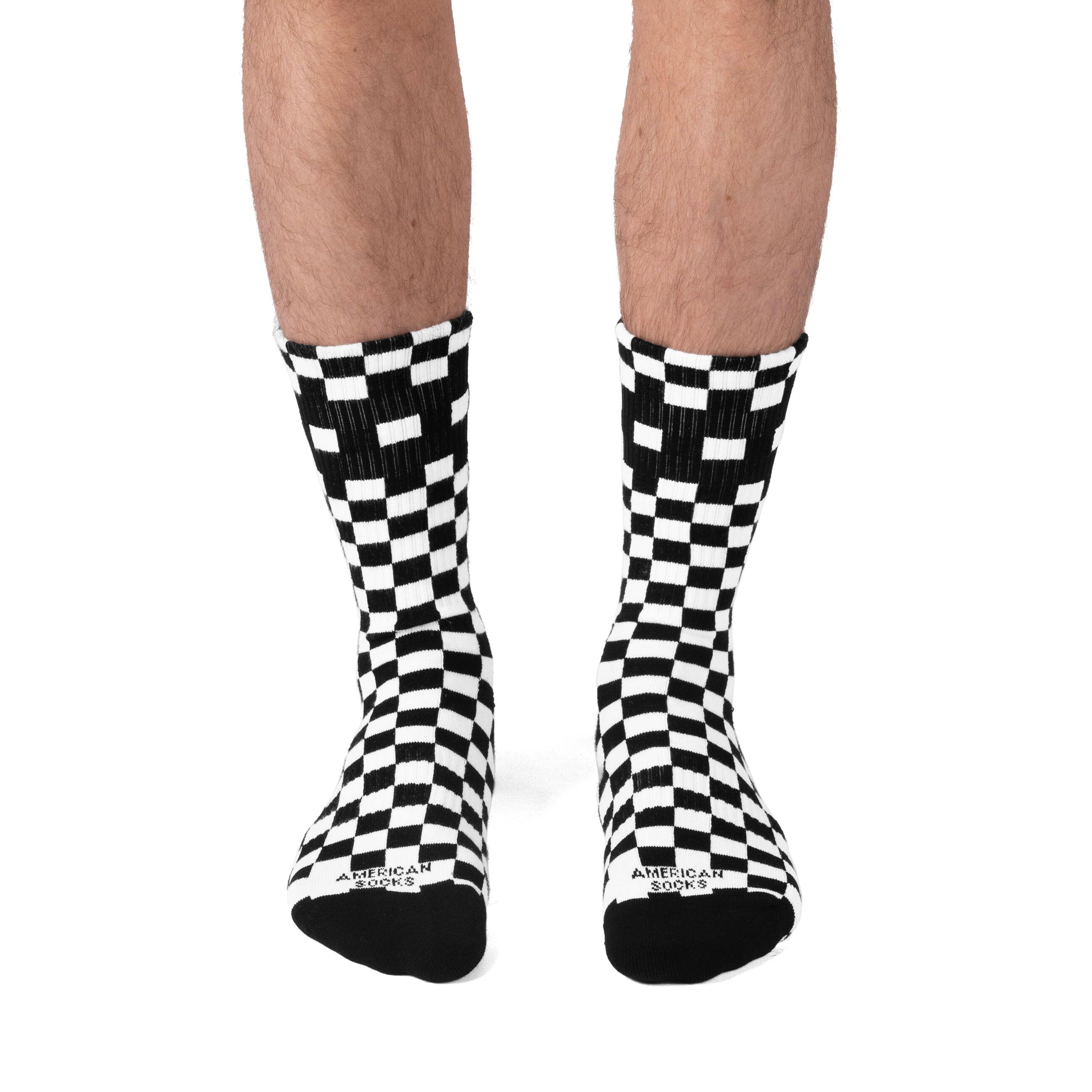 Chaussettes Checkerboard B/W - Mid High - American Socks 4/7