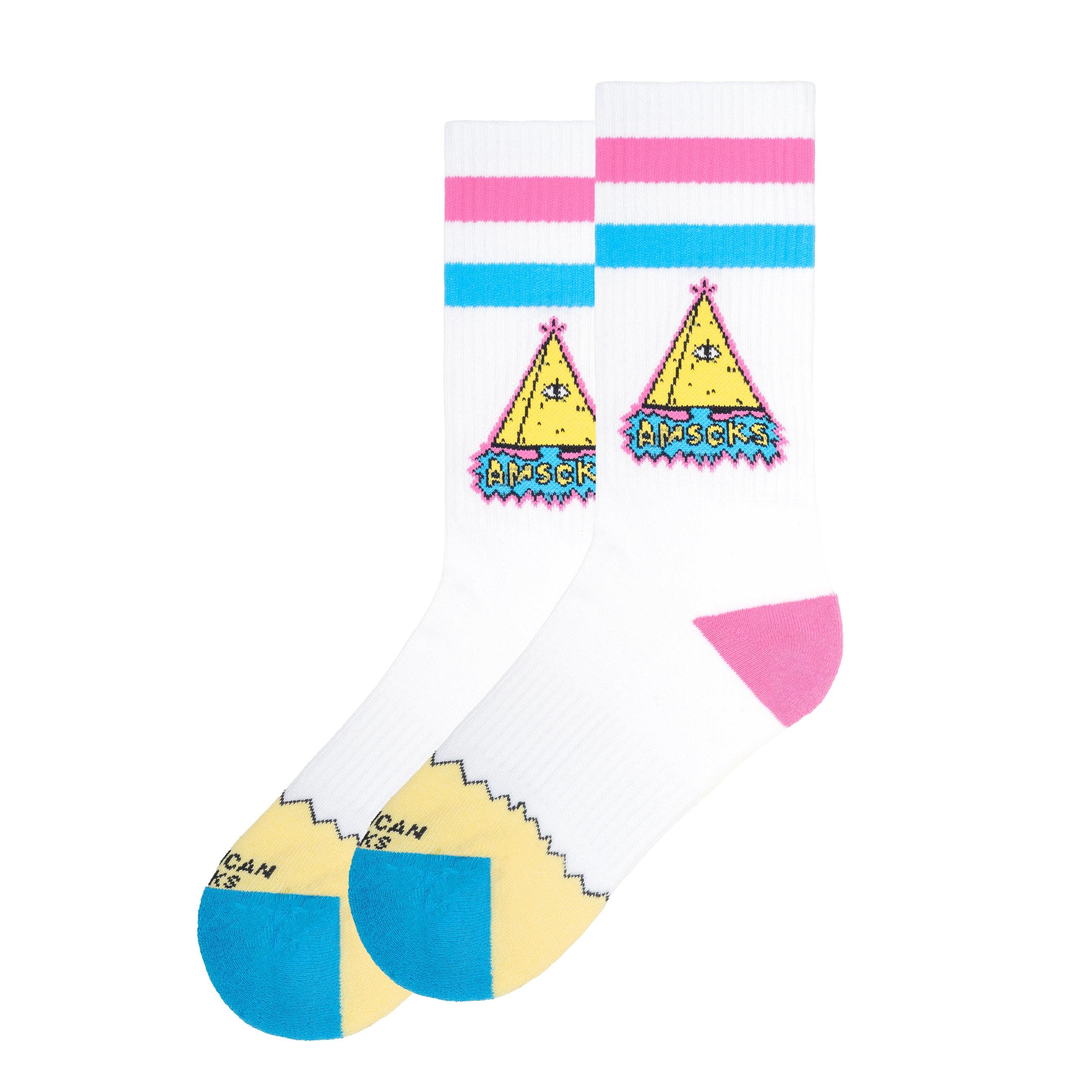 American Socks - Chaussettes Pyramid - Mid High - American Socks - Chaussettes - Blanc - Taille Unique - Decathlon