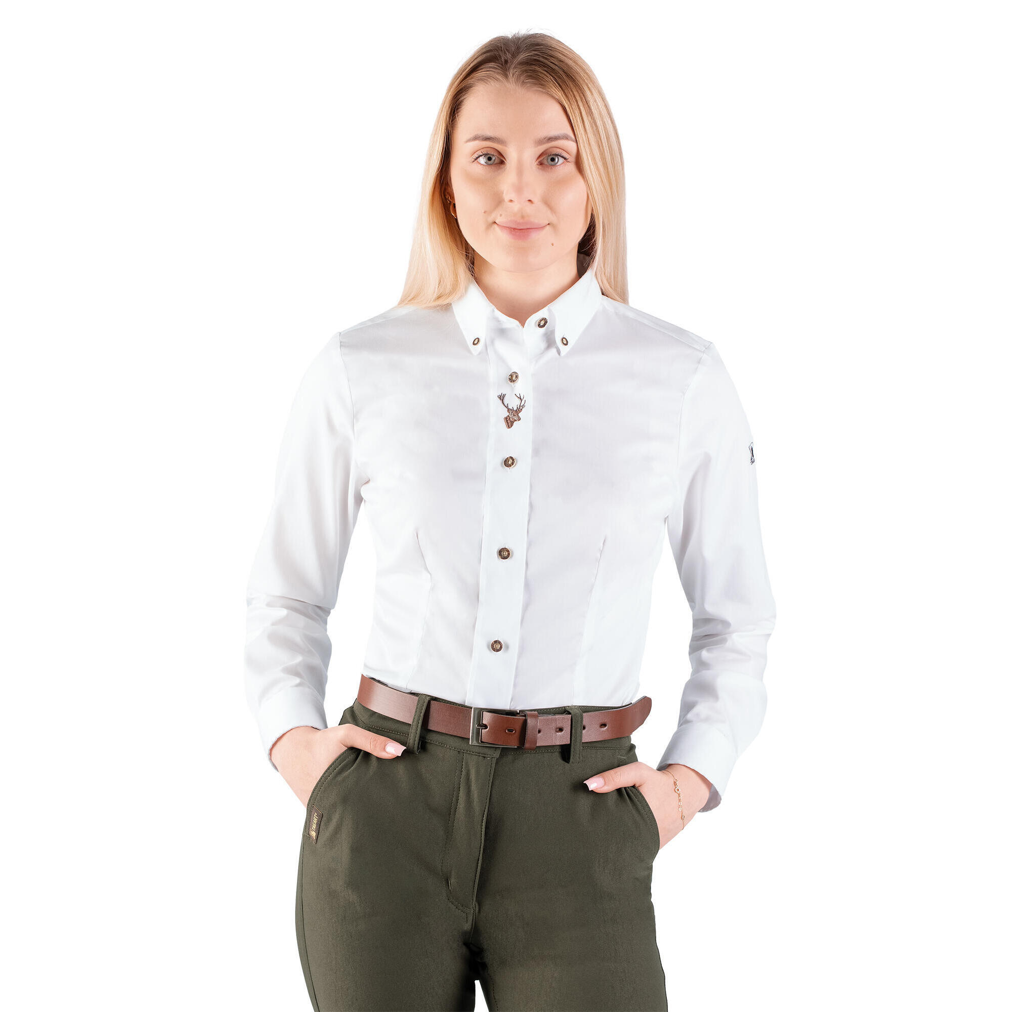 TAGART Dámská lovecká bavlněná košile Rut s výšivkou jelena