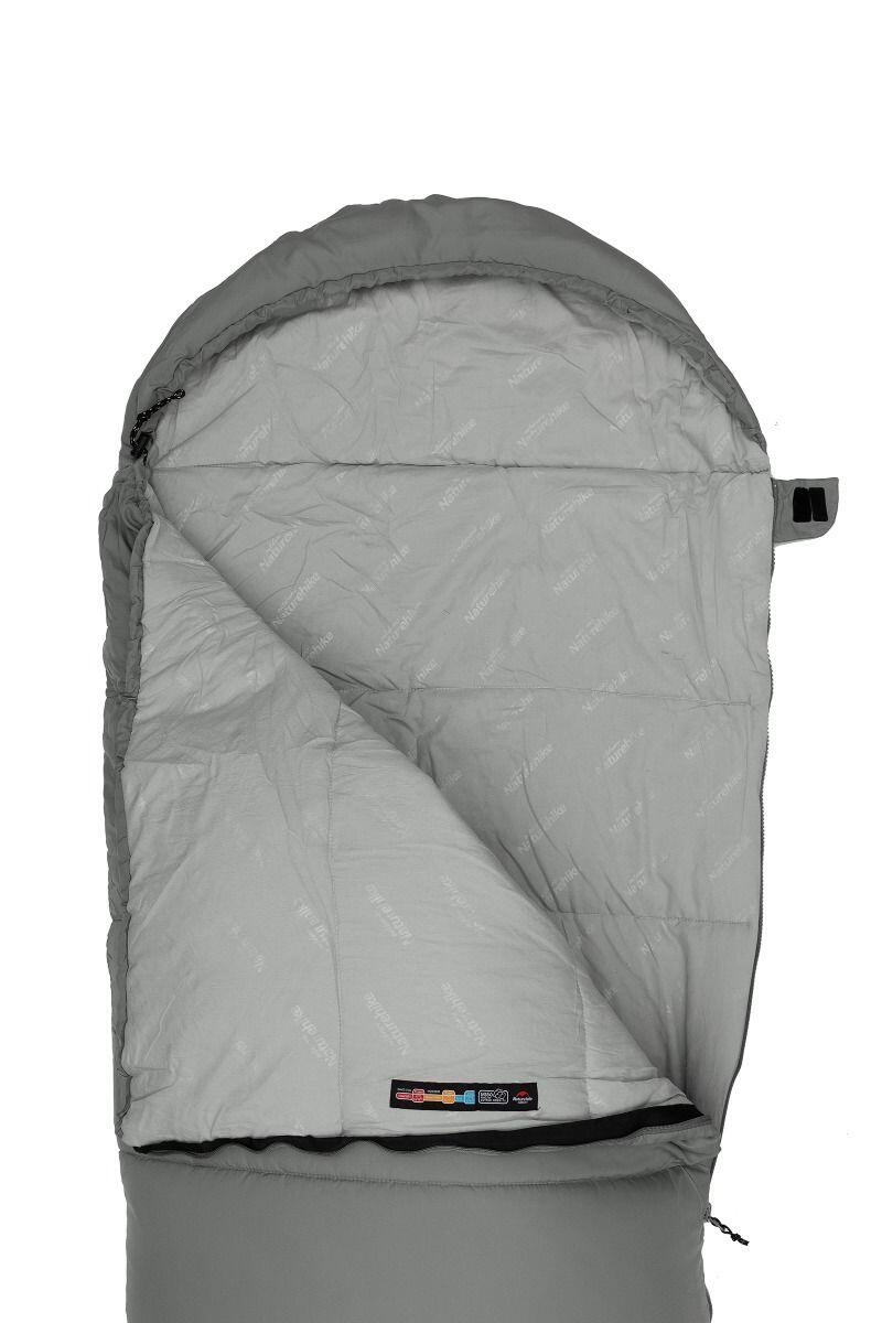 Saco de Dormir Camping de Algodón Naturehike con Capucha Gris ligero 2/7