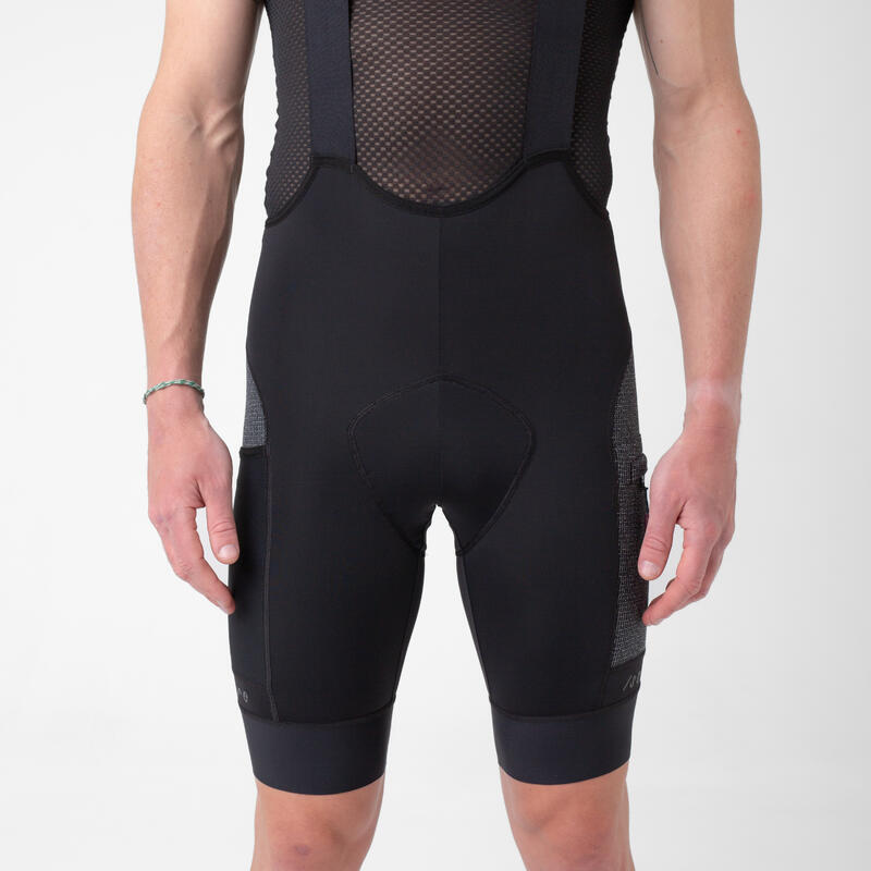 Pantaloncini con bretelle da ciclismo da uomo Cargo Gravel Nero Cargo