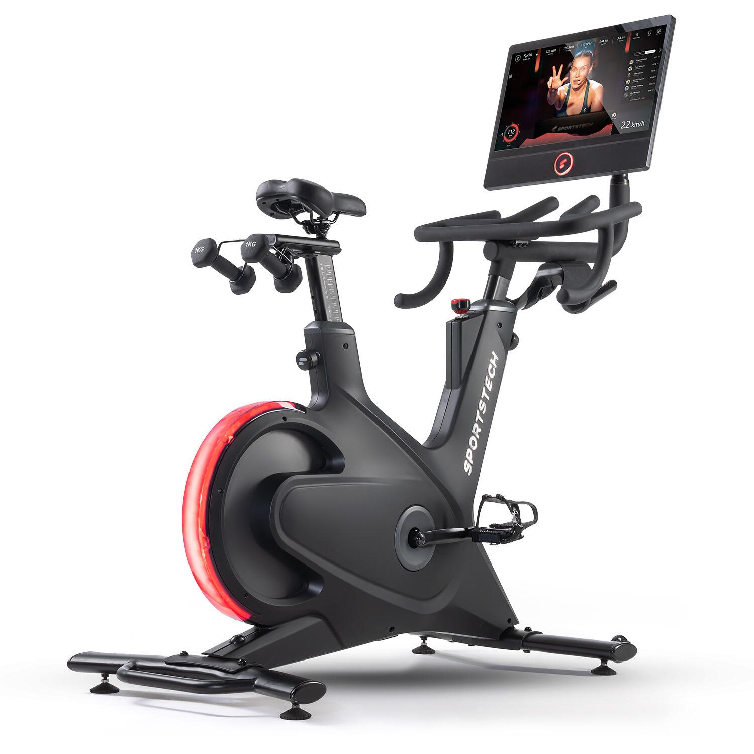 Sportstech sBike Speedbike | 21,5" Touchscreen | LED-verlichting 3/4