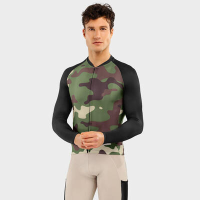 Shirt wielrennen siroko gm2 camouflage zwart heren