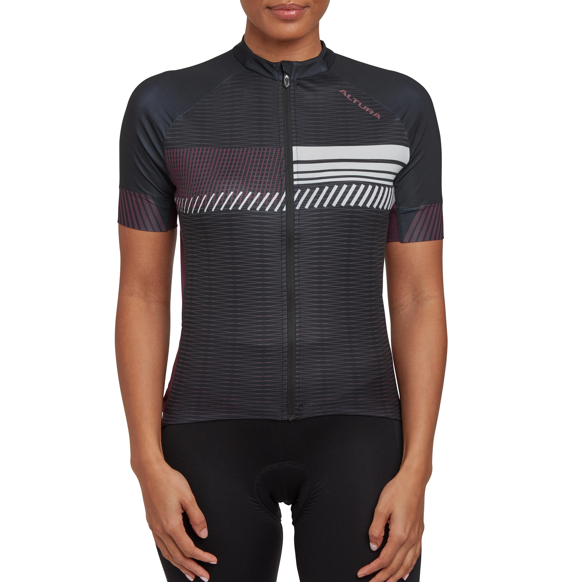 Altura - Maillot De Vélo Club Manches Courtes Femme - Maillot Manches Courtes - Noir - 40 M - Decathlon