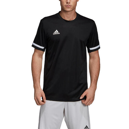 Maglia Adidas Team19 a maniche corte per uomini nera e bianca taglia S
