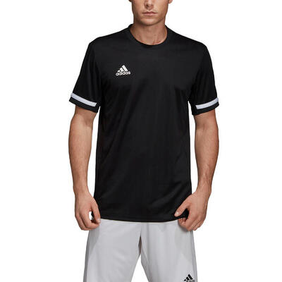 Maglia Adidas Team19 a maniche corte per uomini. nera e bianca. taglia S