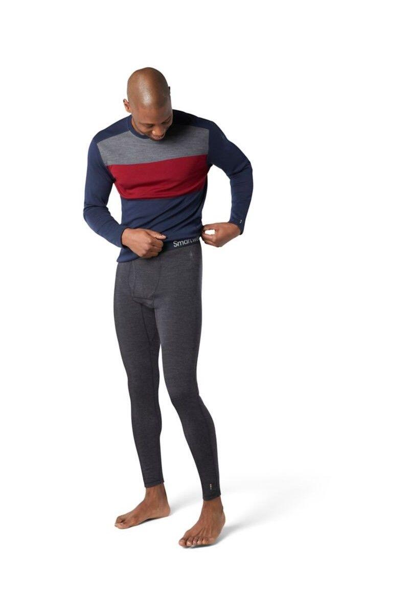 Calça térmica masculina Smartwool Merino 250 com camada de base e caixa 2/4