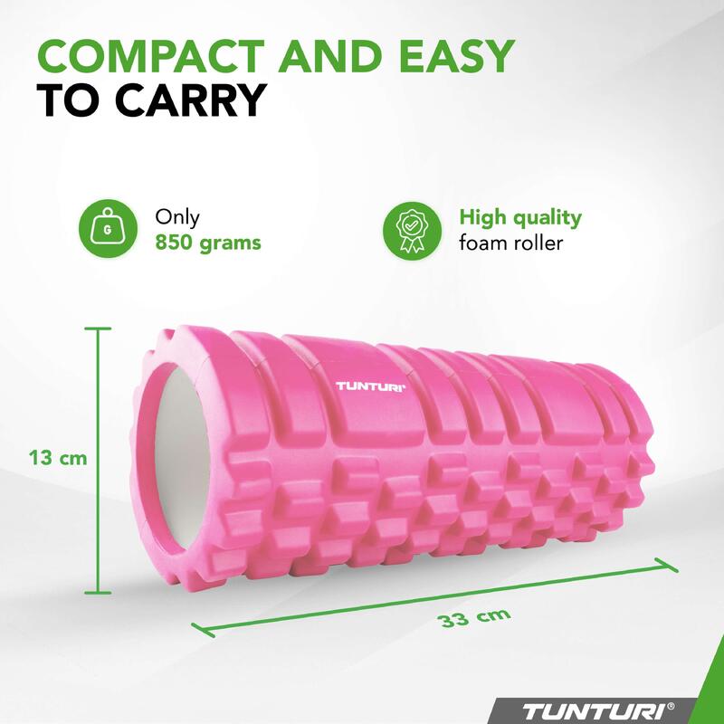 Yoga Grid Foam Roller - 33 cm lang - Roze- Incl. gratis fitness app