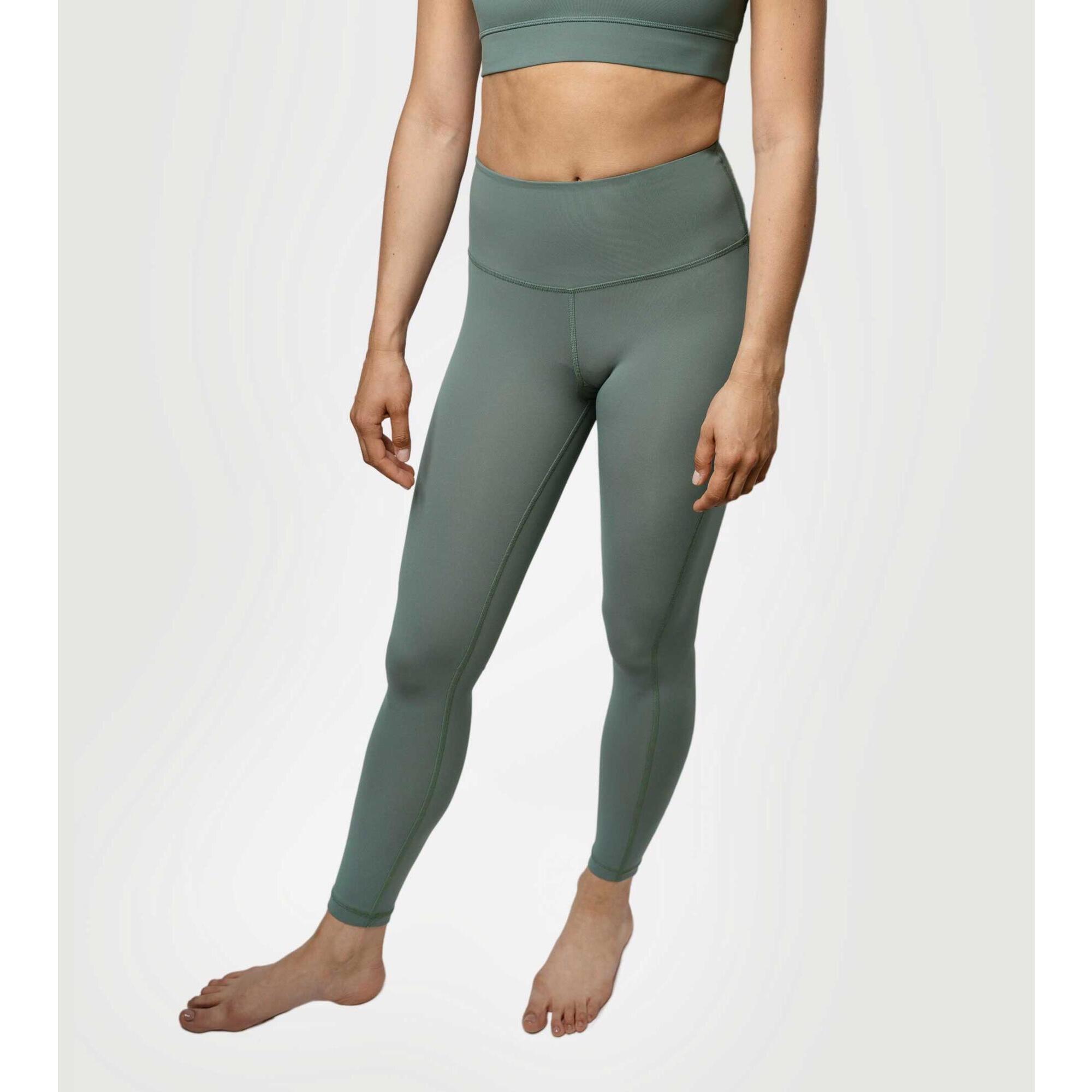 Les Actives Paris - Le Legging Indispensable Vert De Gris - Legging - Vert - 36 Xs - Decathlon
