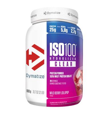Dymatize iso 100 clear (900g) wild berry lollipop - eiwitten - helder eiwit