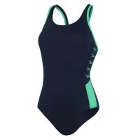 Maiô Speedo Boom Logo Splice Muscleback - Azul Marinho/Verde Falso - Tamanho 30 5/6
