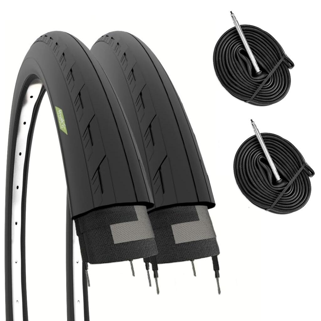 ECOVELO 2 copertoncini 700x25C (25-622) + camere, pneumatici bici corsa 700 x 25C BDC EV