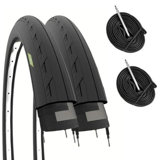 2 copertoncini 700x25C (25-622) + camere pneumatici bici corsa 700 x 25C BDC EV