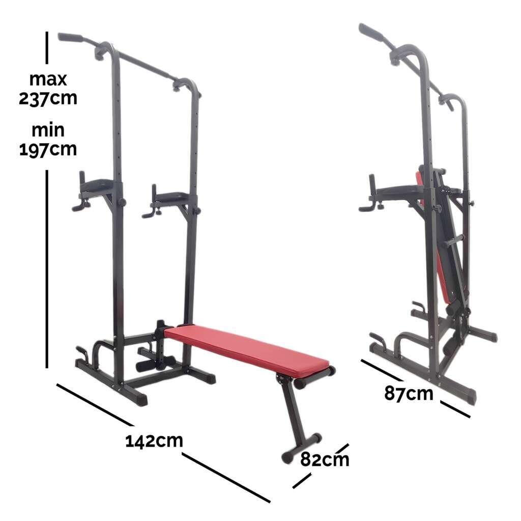Panca Torre Multifunzione - Chin Up Palestra Professionale Panca Allenamento FF 2/6