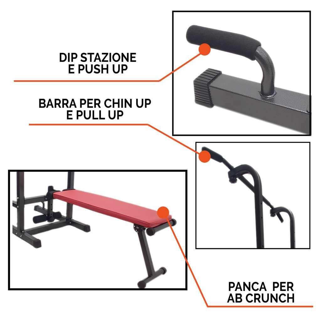 Panca Torre Multifunzione - Chin Up Palestra Professionale Panca Allenamento FF 4/6