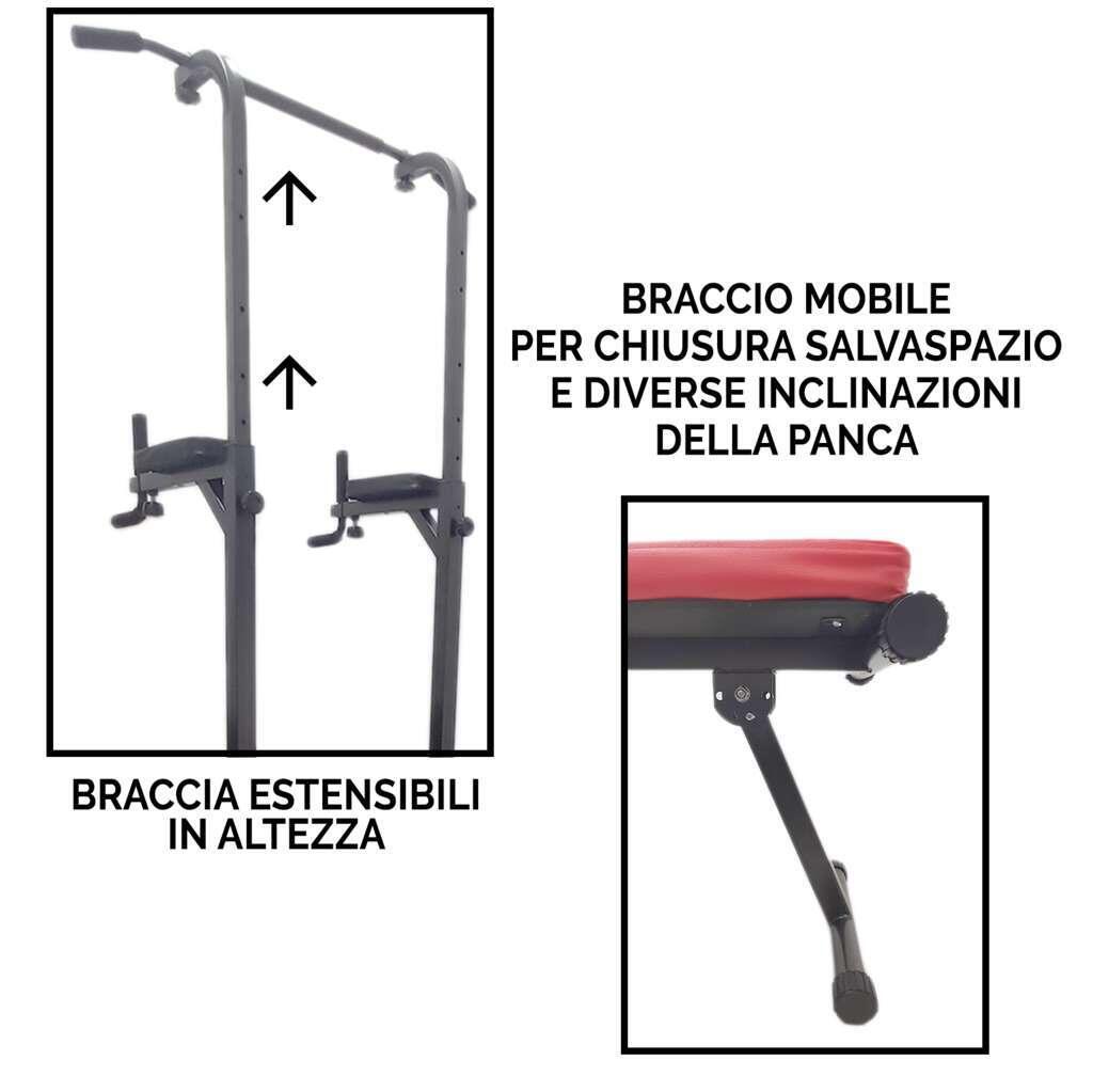 Panca Torre Multifunzione - Chin Up Palestra Professionale Panca Allenamento FF 3/6
