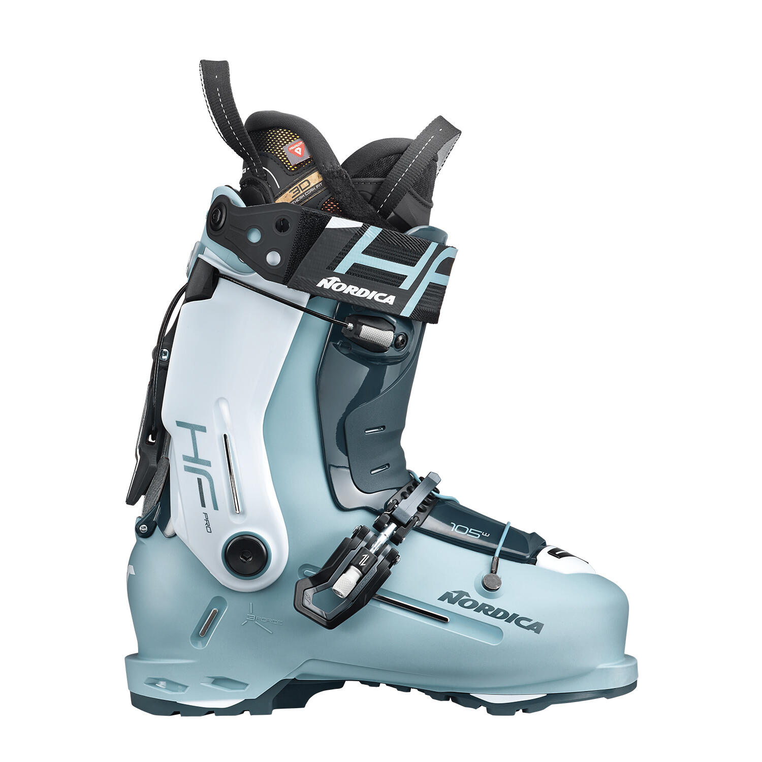 Botas de esquí Nordica HF Pro 105 W GW para mujer, color azul 1/6