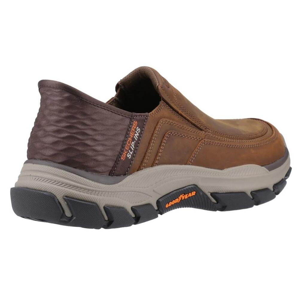 Mens Respected Elgin Leather Shoes (Dark Brown) SKECHERS Decathlon