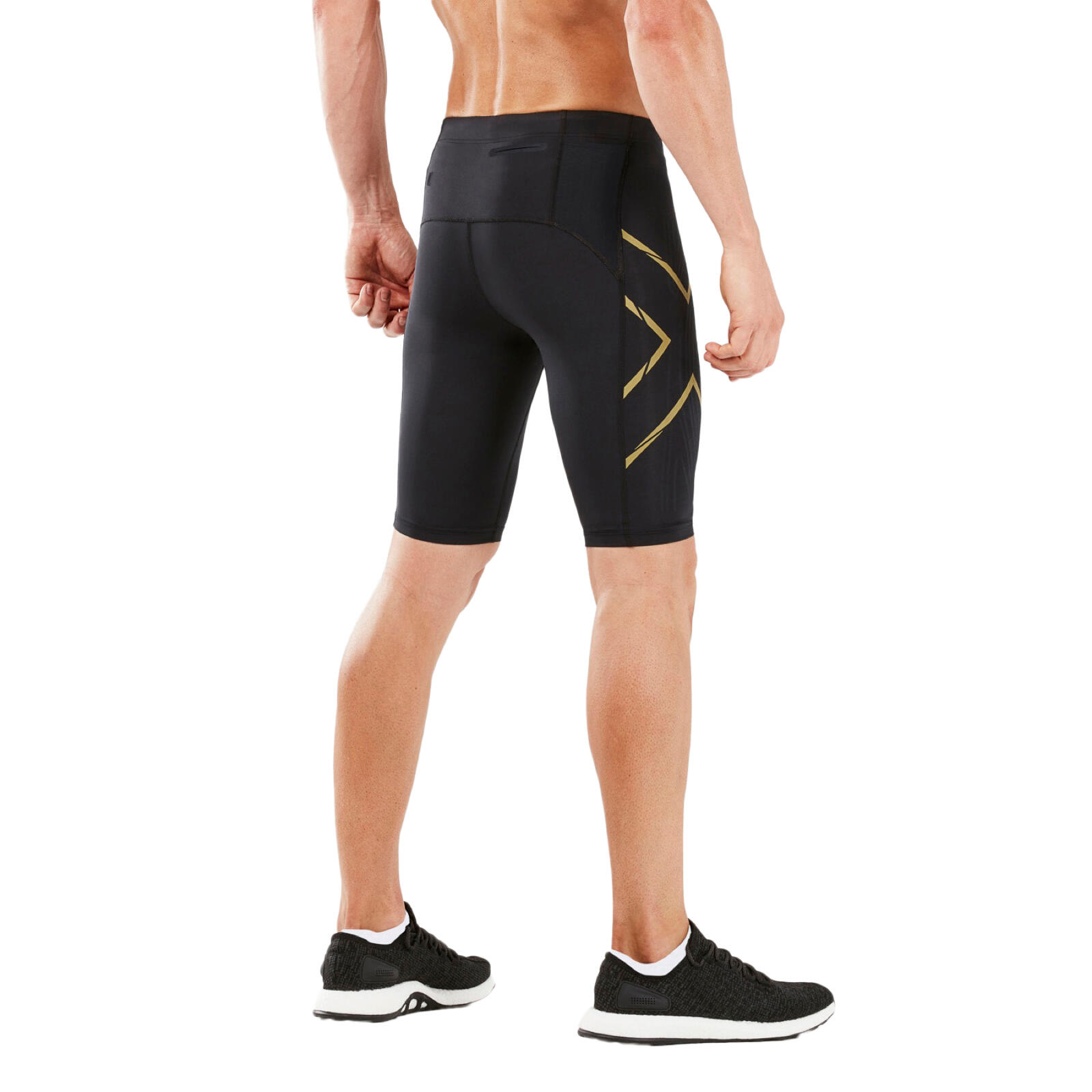 2XU Men's Light Speed Compression Shorts, Black/Gold, XL 3/5