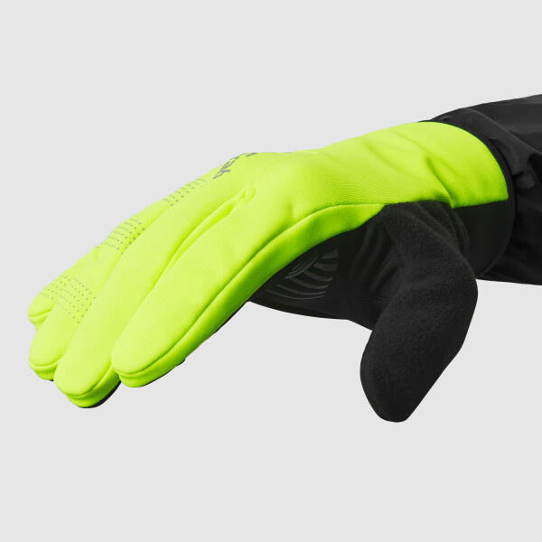 Fietshandschoenen Windproof Lente-Herfst Maat M - RIDE 2 Hi-Vis