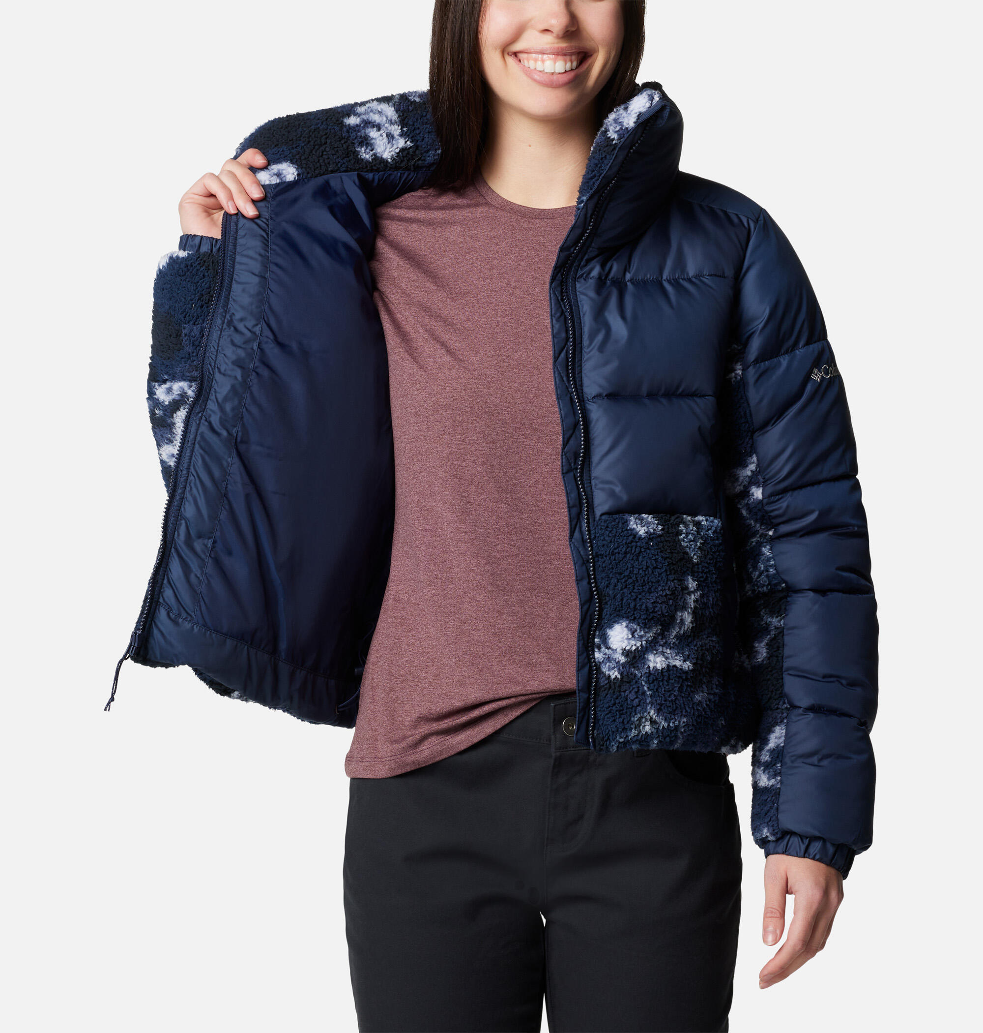 Columbia Puffy Jacke Leadbetter Point II Print Sherpa Hybrid 3/7