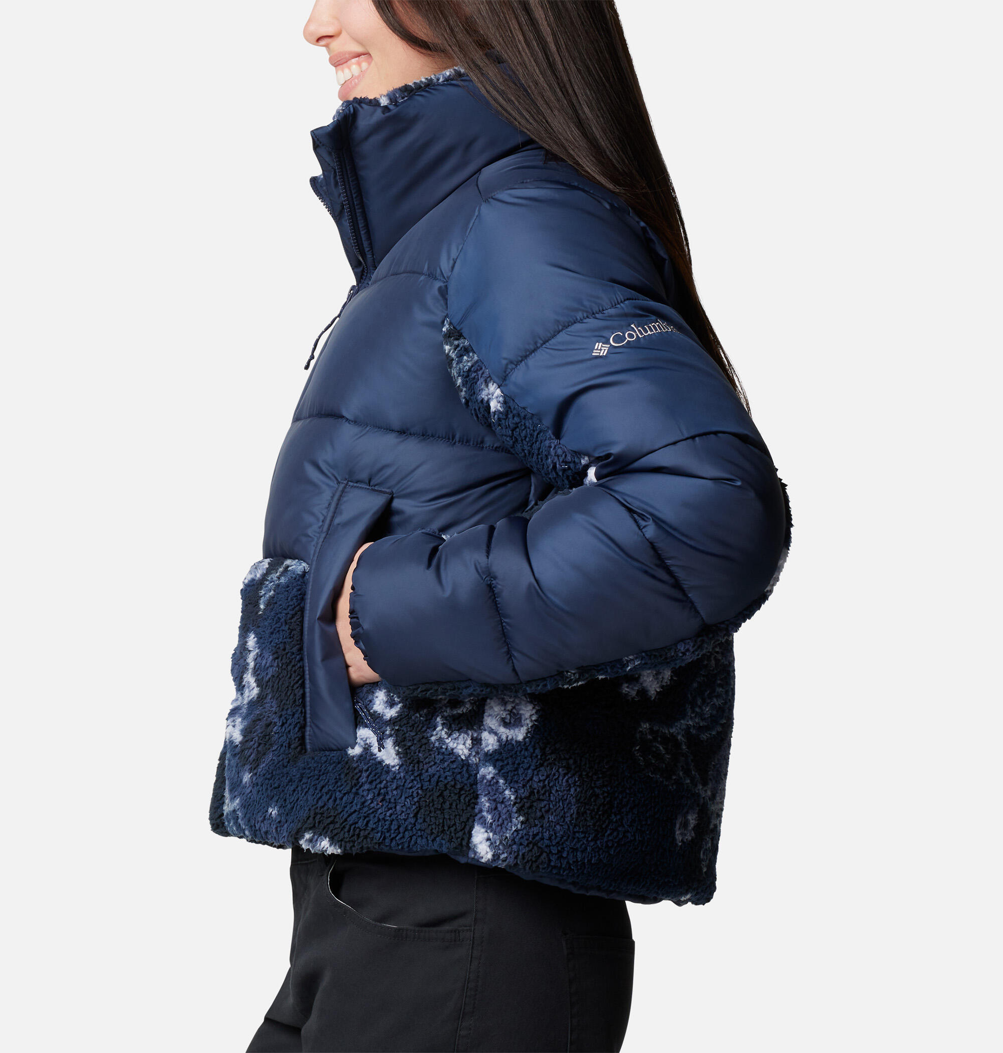Columbia Puffy Jacke Leadbetter Point II Print Sherpa Hybrid 4/7