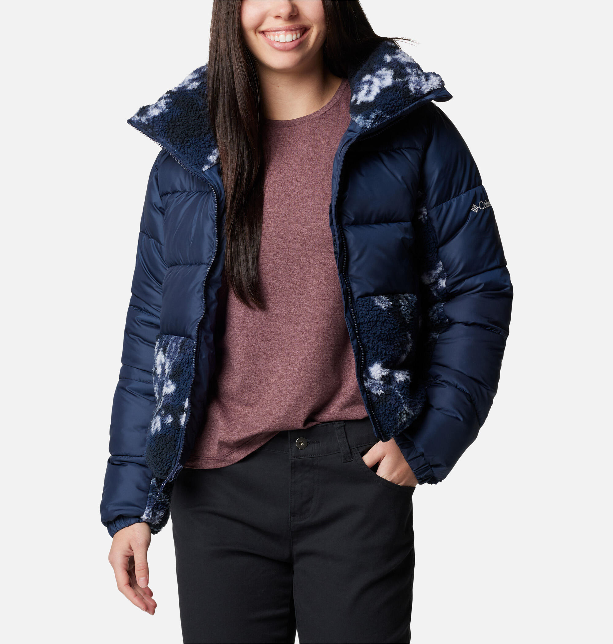 Columbia Puffy Jacke Leadbetter Point II Print Sherpa Hybrid 2/7