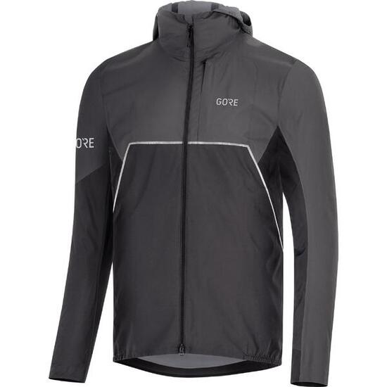 Veste Imperméable Gore Wear R7 Partial Gore-Tex INFINIUM Hooded Noir Gris Homme