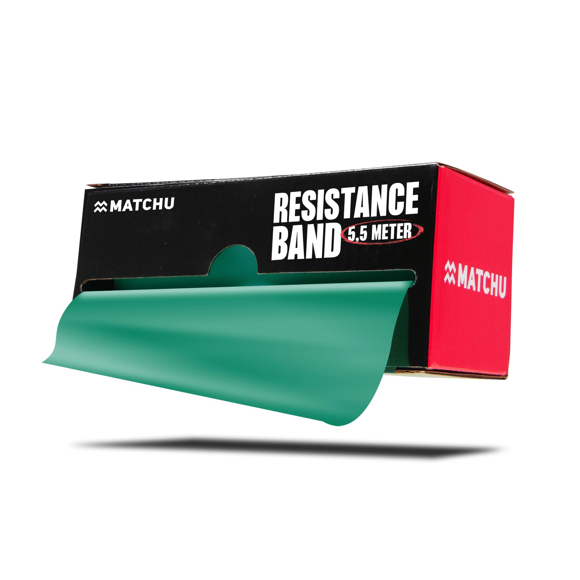 MATCHU SPORTS Weerstandsband 5,5 meter - groen