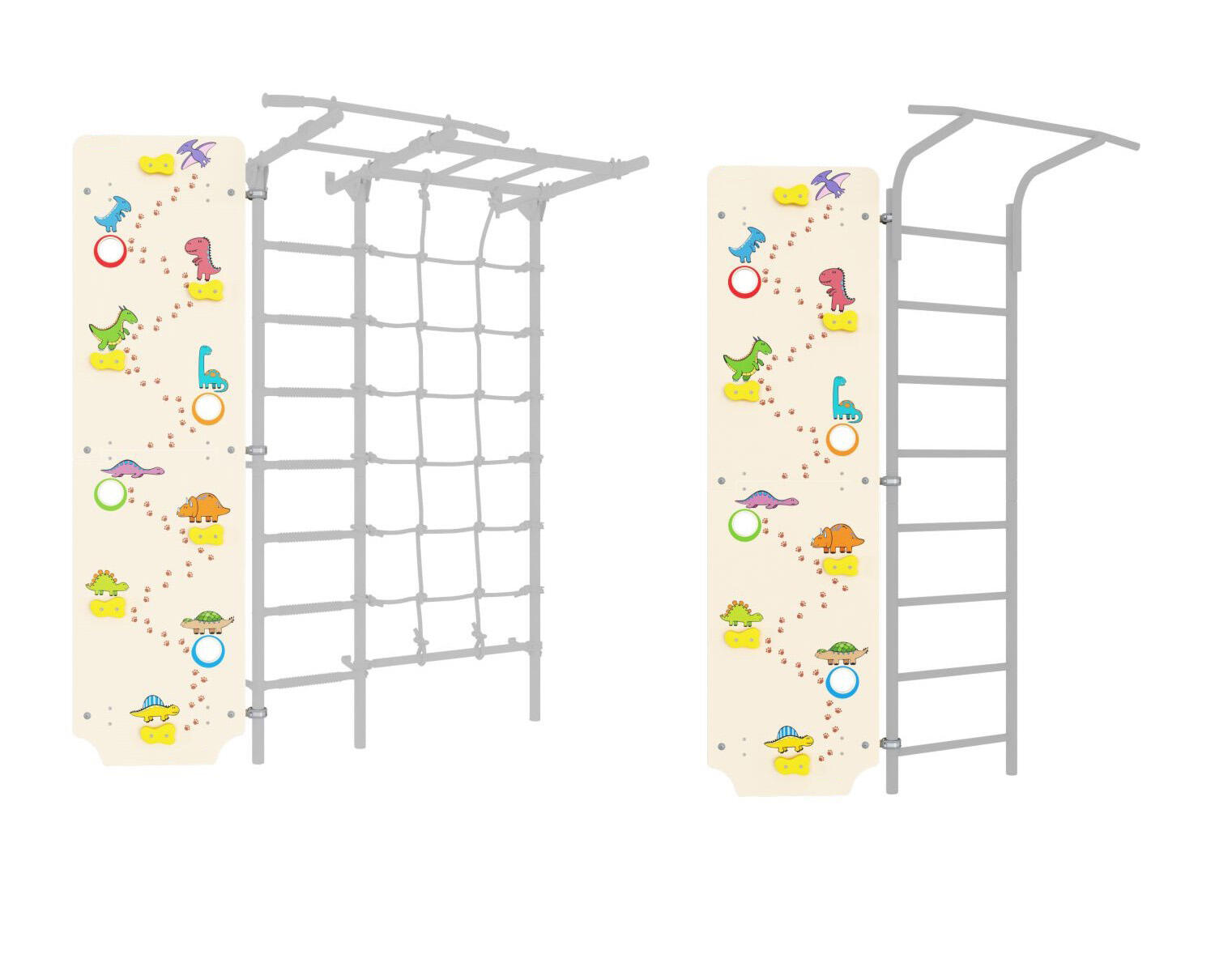 Kletterwand W1 aus Holz für Jeflex JCM2, 4 und 5 Sprossenwände 3/7