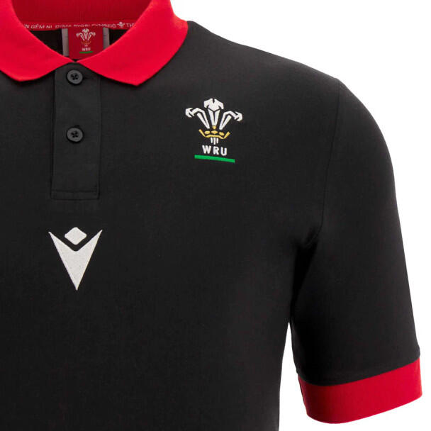 Macron WRU RWC 2023 Polo S/S Adults Black 2/4