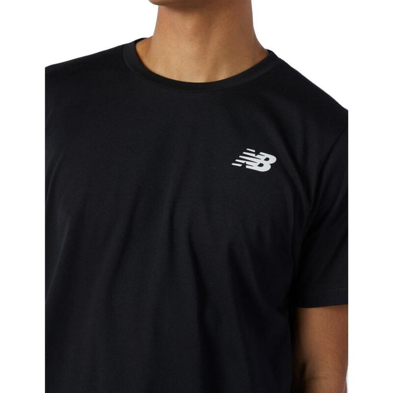 Camiseta de manga corta para Hombre New balance Heathertech  Negro