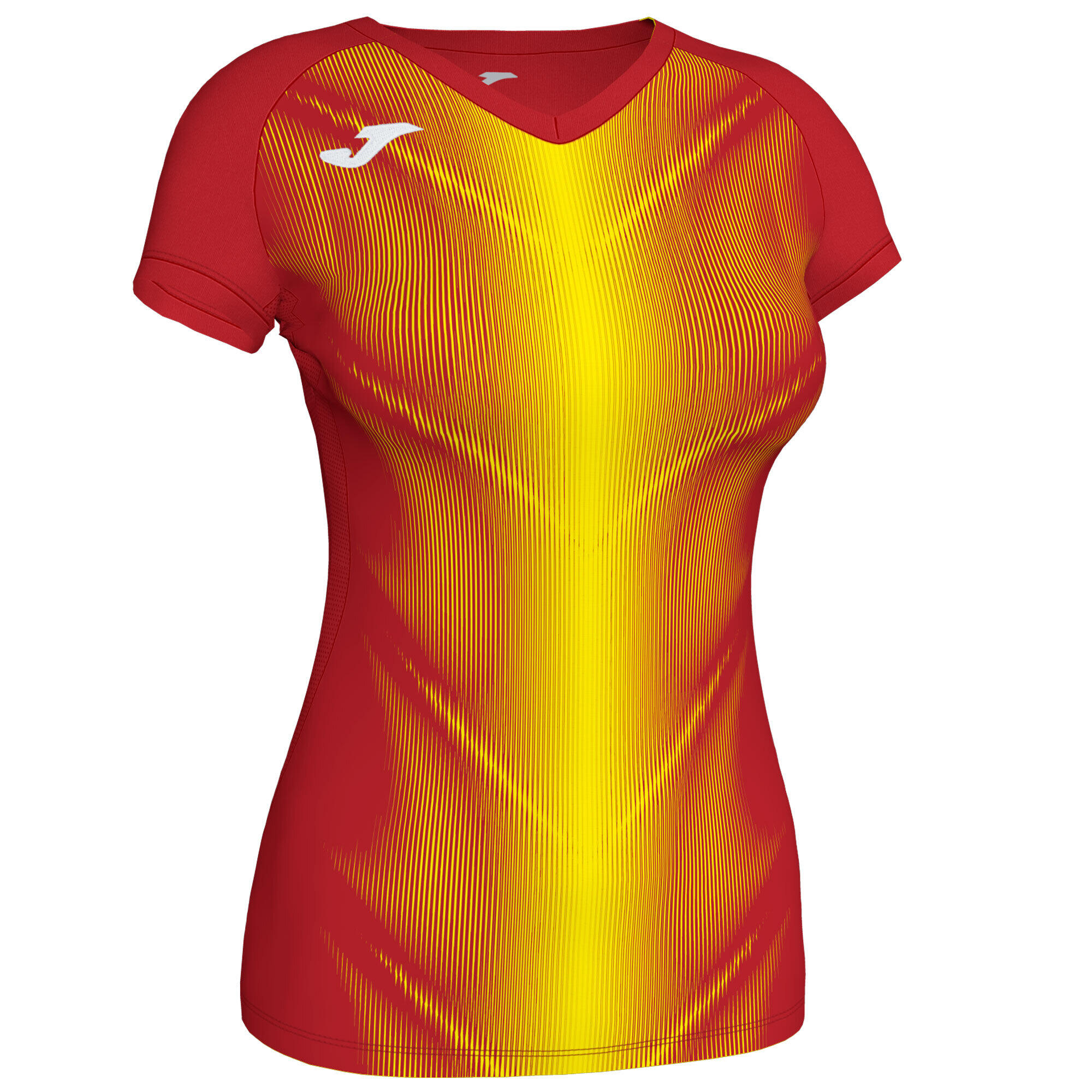 Joma Herren Olimpia T-Shirt – Rot-Gelb, Kurzarm, Für Sport & Freizeit, Größe S/M