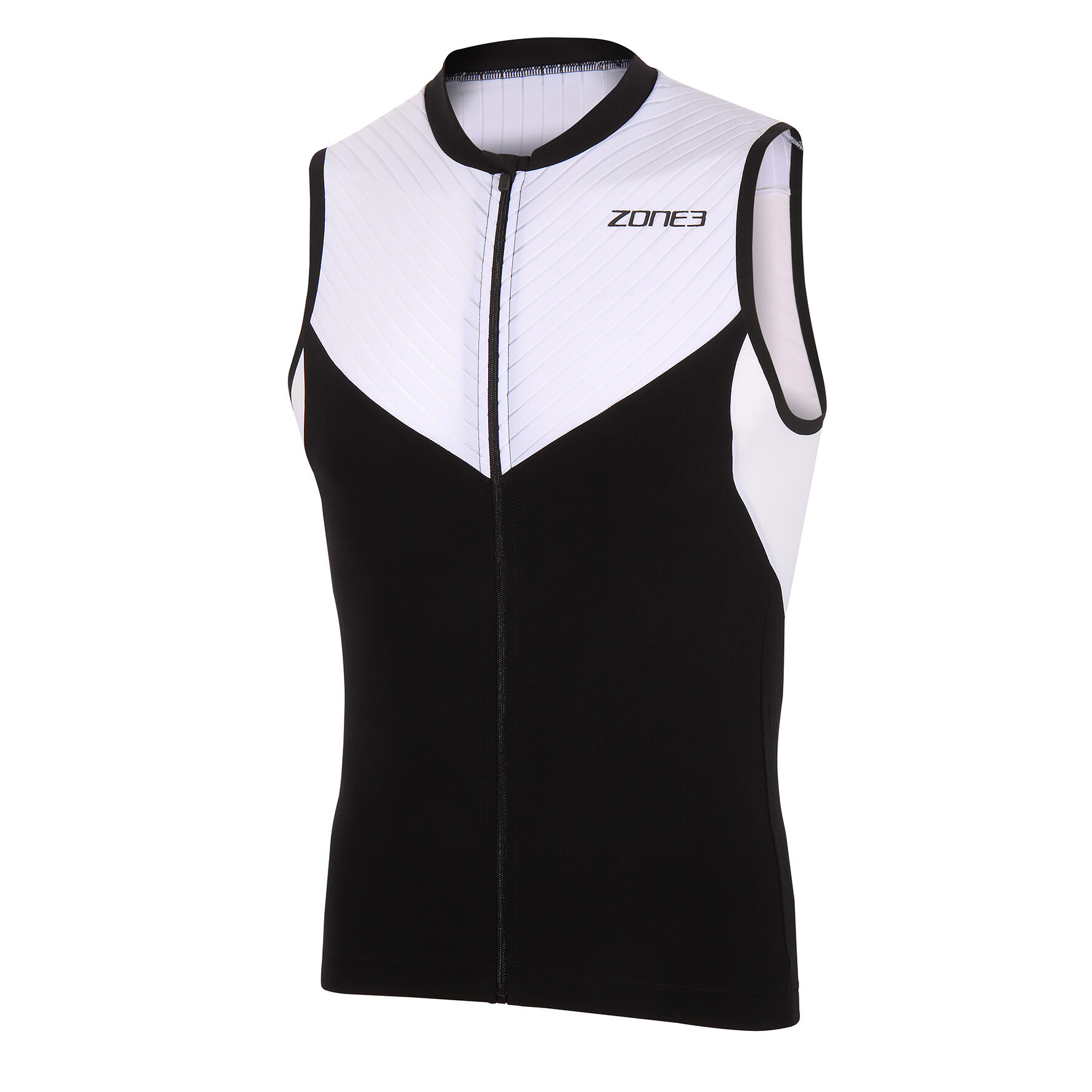 ZONE3 Lava Long Distance Sleeveless Tri Top Men's Black/White